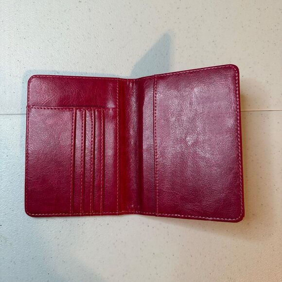 Passport Holder Cover Travel Passport Wallet Rose Red Dark Pink - Picture 7 of 7